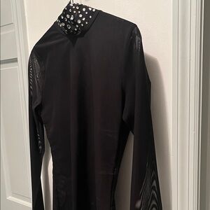 Cynthia Rowley Black Top with Silver Accents